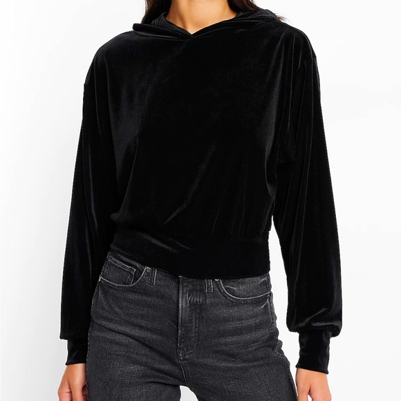 🆕 Express Velvet Banded Bottom Hoodie XL - Picture 1 of 7